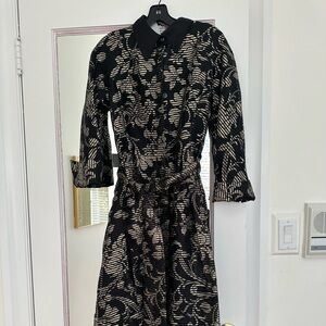 Teri Jon metallic jacquard organza Midi Shirt Dress, NWT, size 4 (can fit a 6/8)